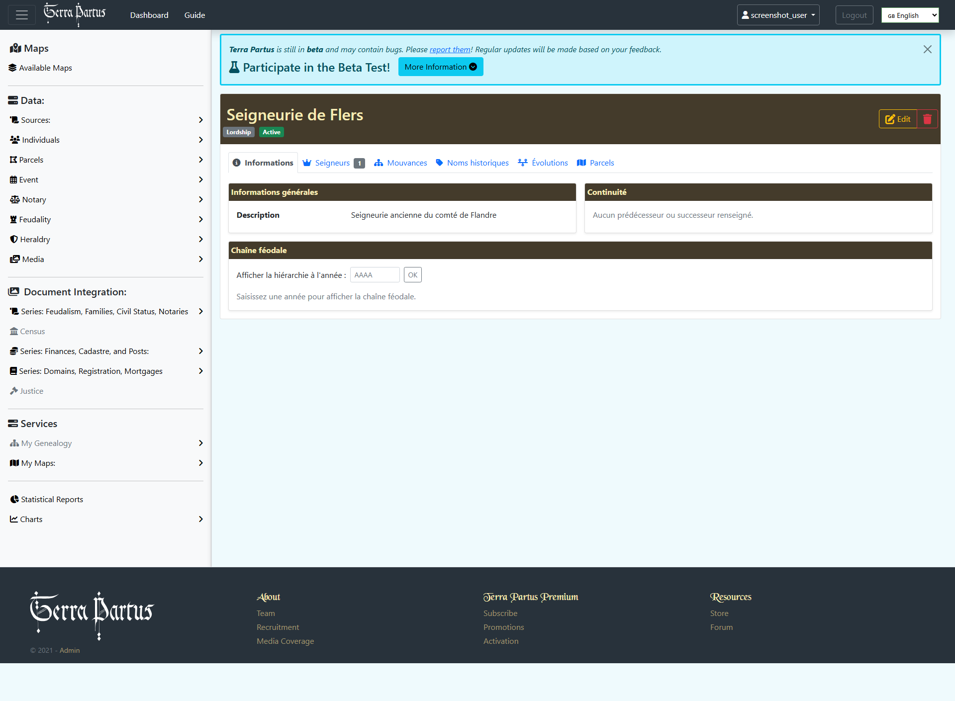 Fiche entite feodale