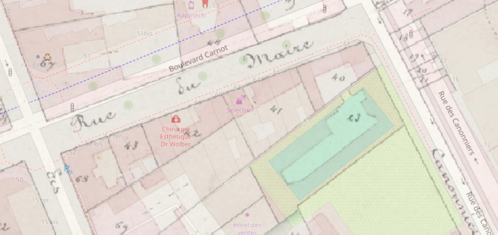 OpenStreetMap + ancient cadastre