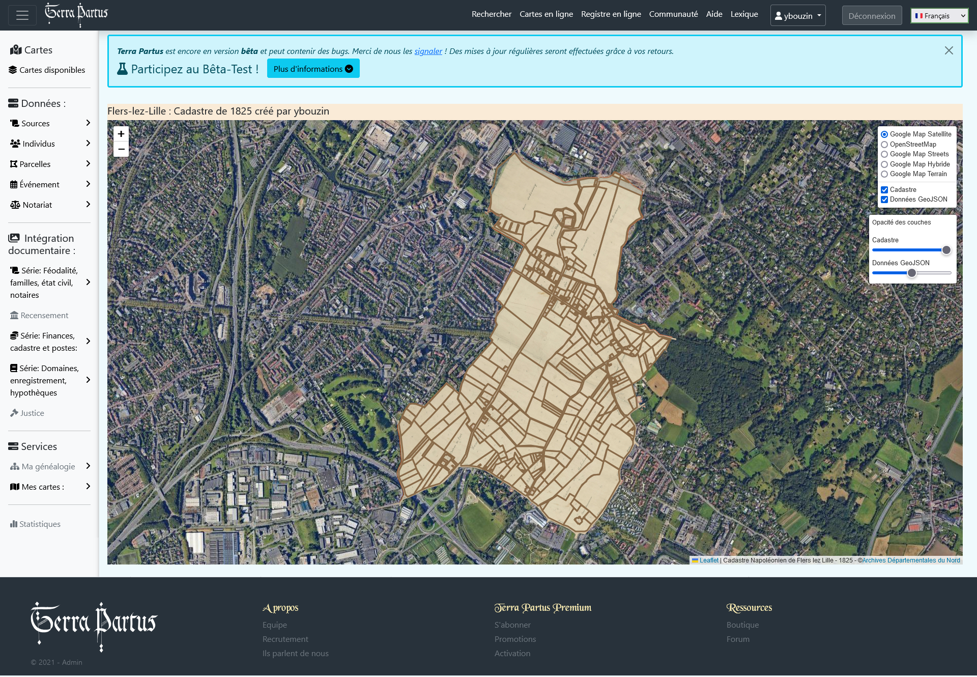 Capture d'écran de la carte