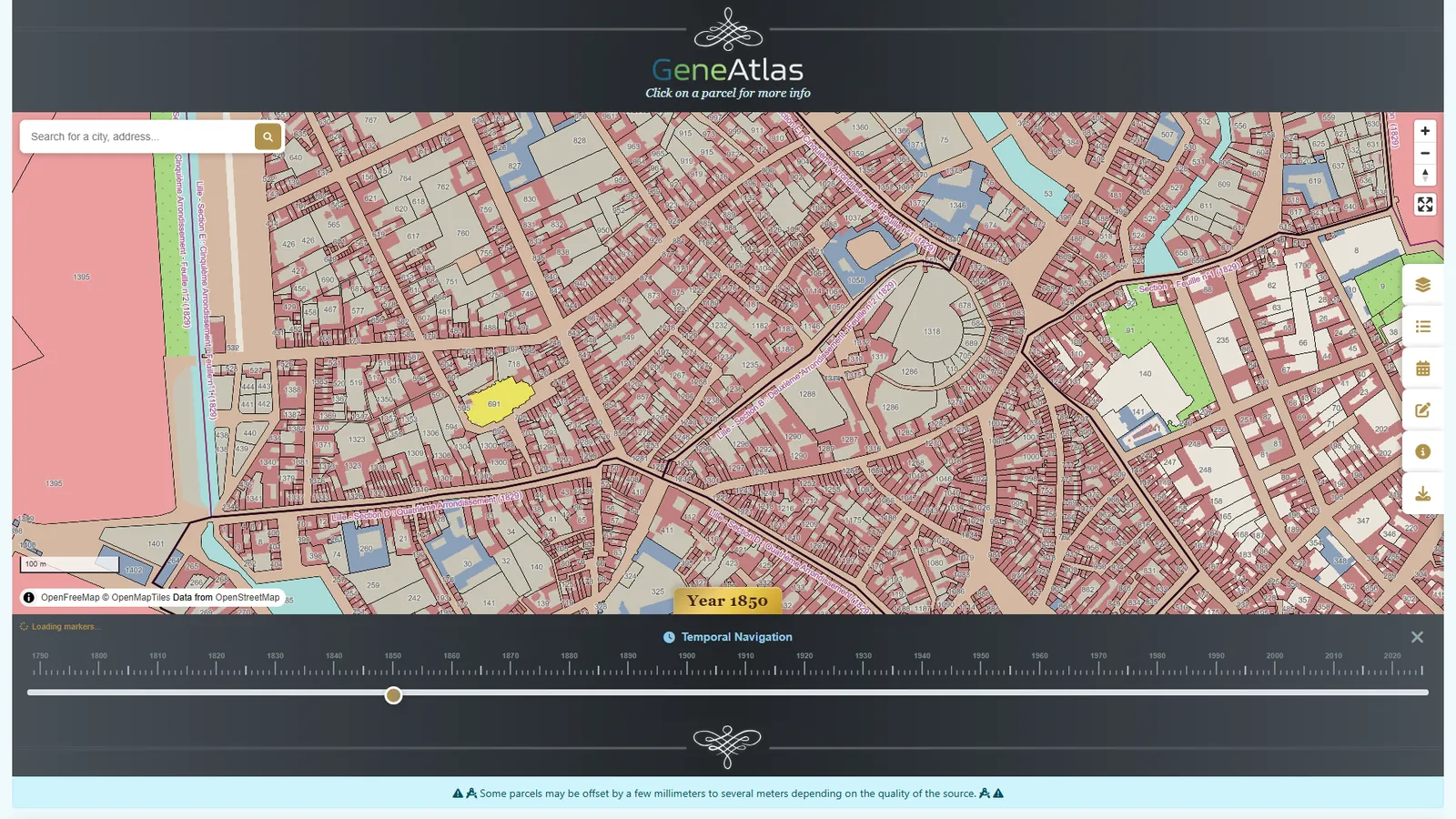 Temporal navigation — timeline with markers