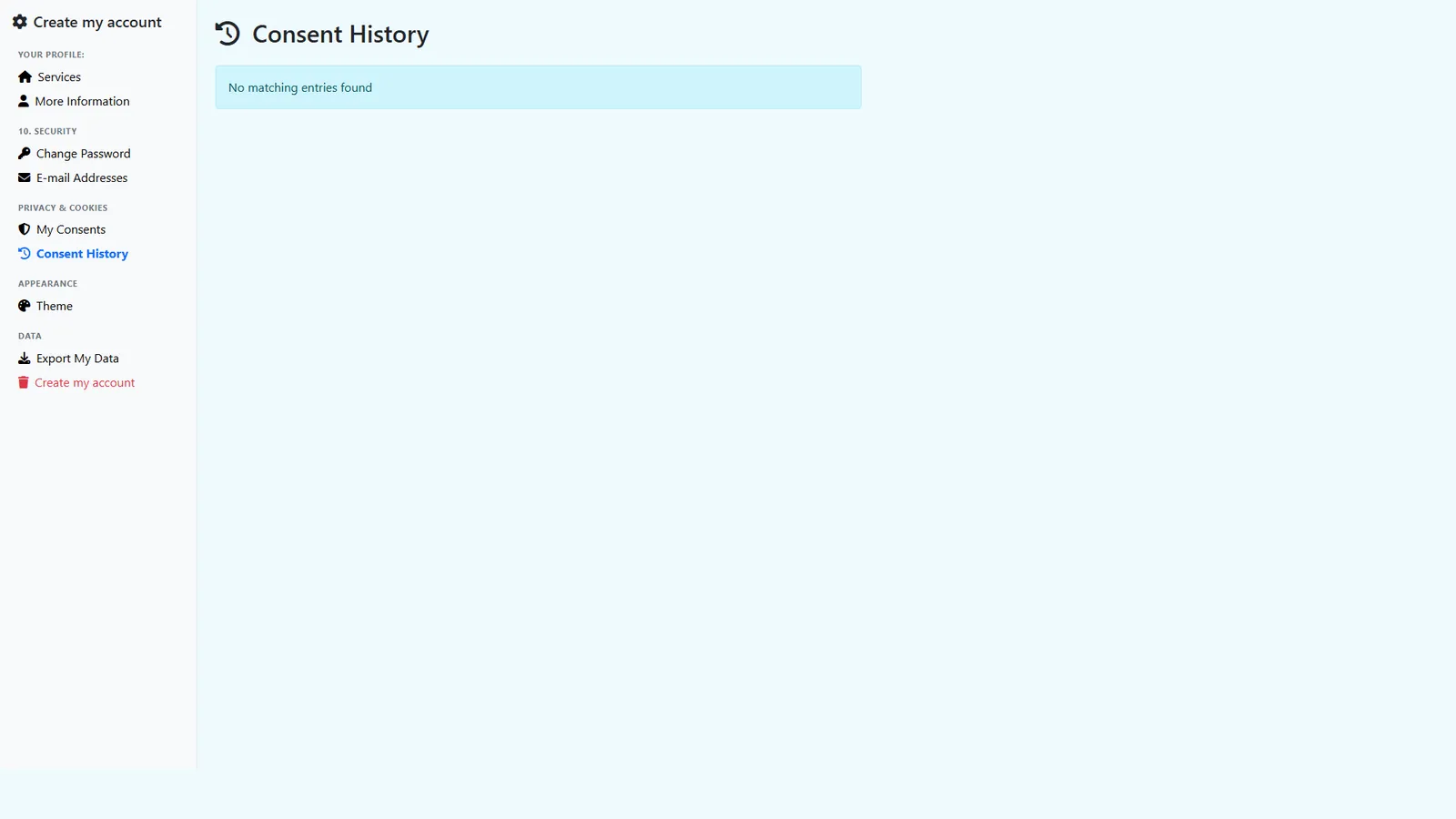 Consent history