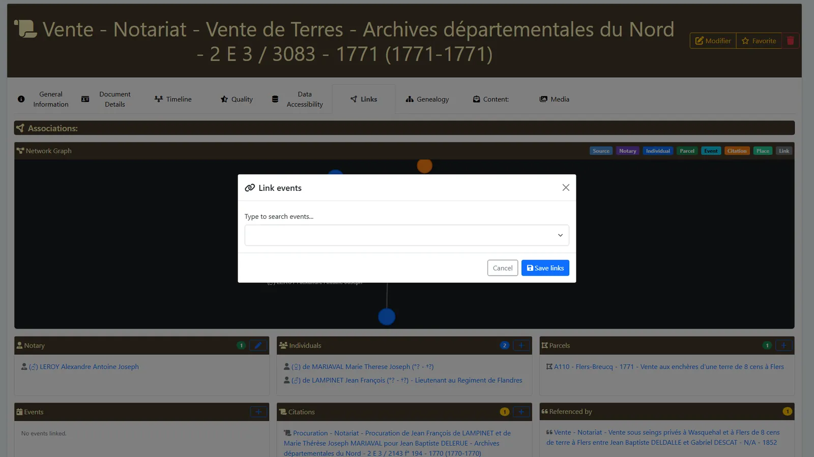 Link events