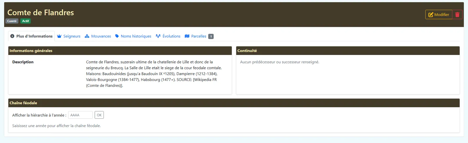Fiche entite feodale