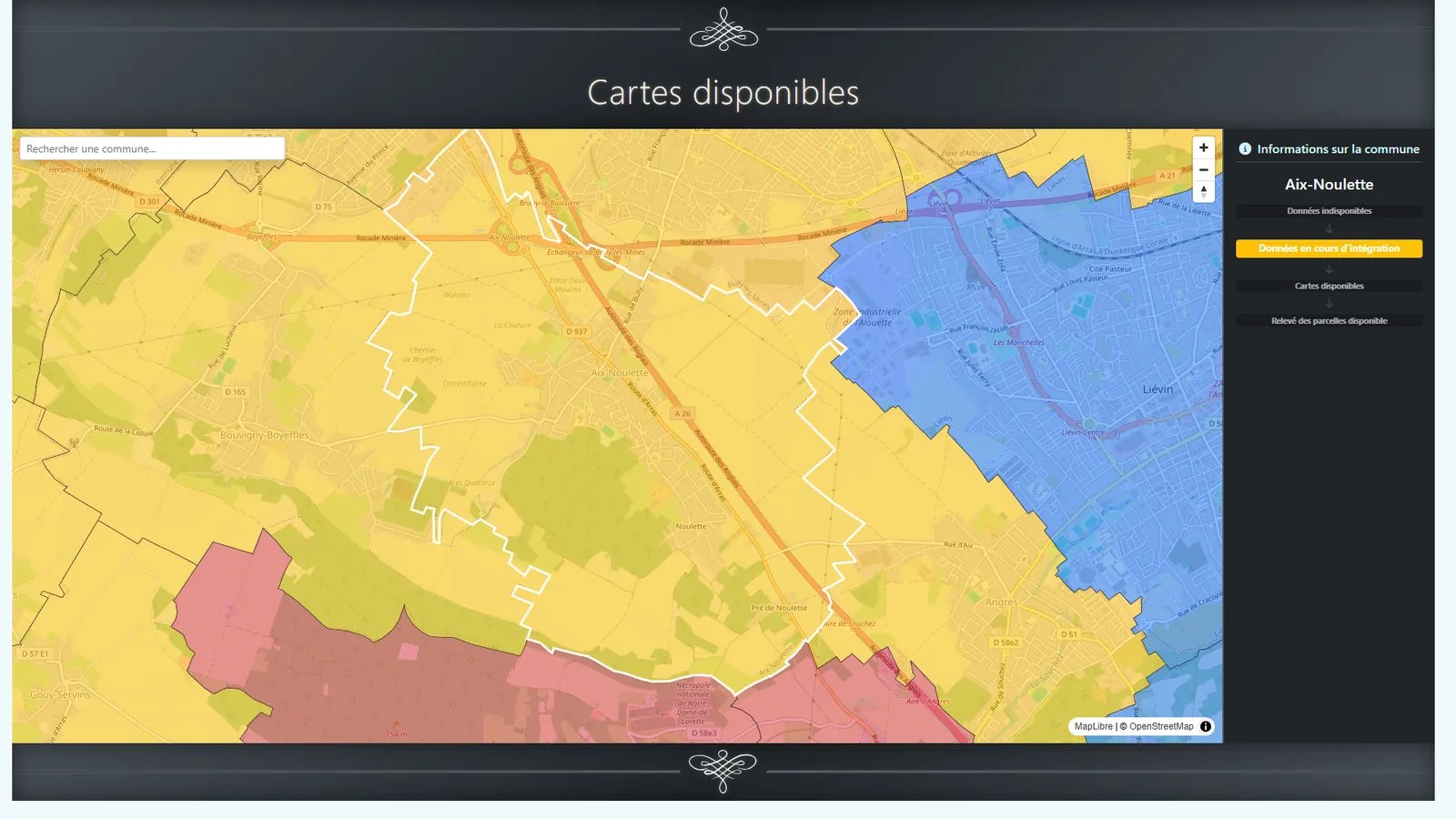 Jaune — géoréférencement en cours