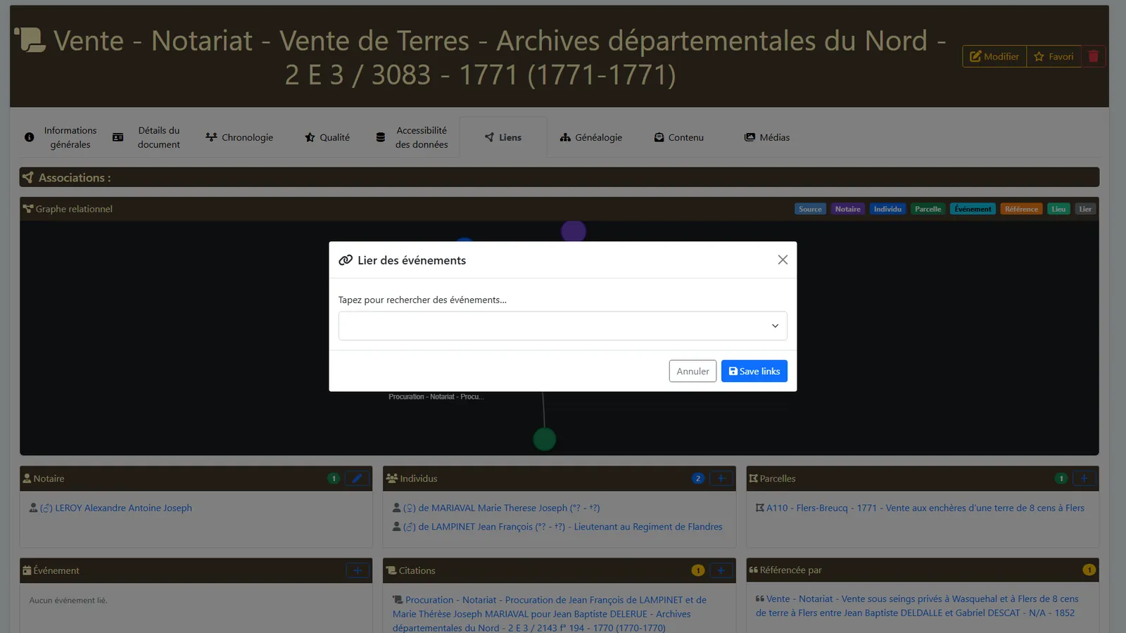 Lier des événements