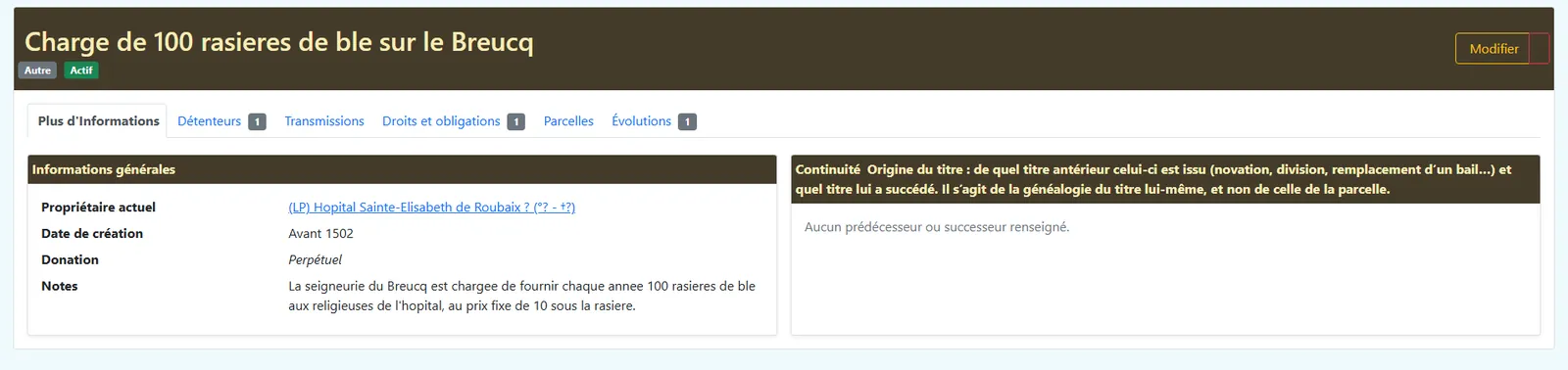 Fiche titre